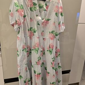 Crown & Ivy Floral Dress with Pink and Green